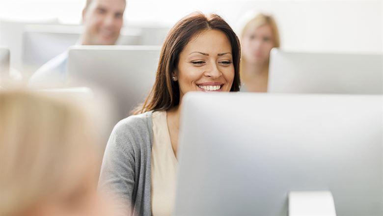 Woman using computer