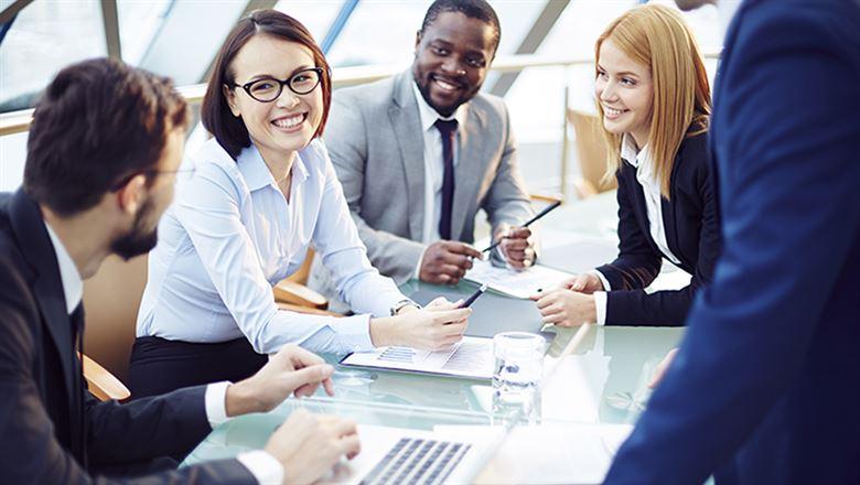 a group of professionals working together