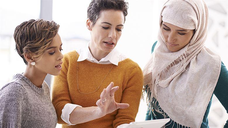 diverse group of professionals working together