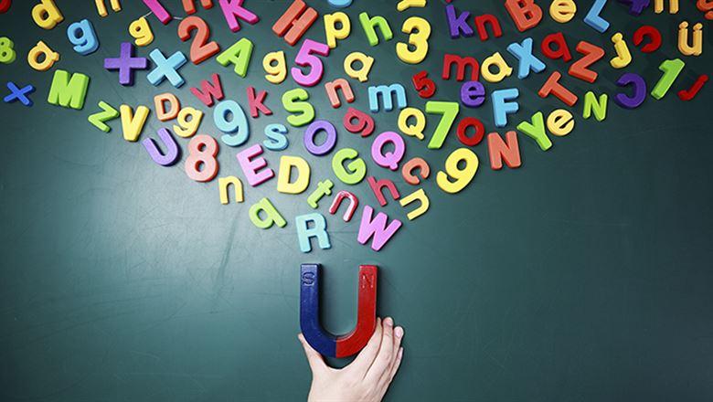 letters and numbers being drawn to a magnet