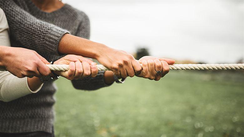 tug of war - pulling on a rope