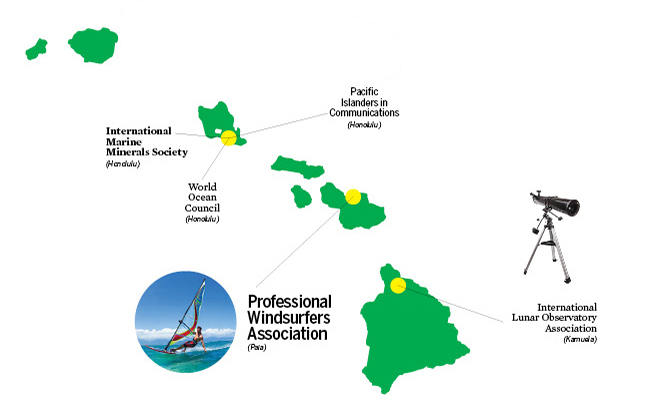graphic showing where associations are located across hawaii