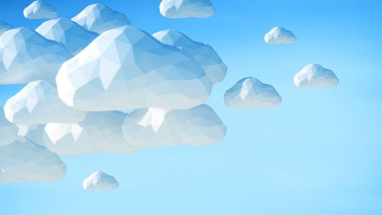 abstract 3D clouds in blue sky