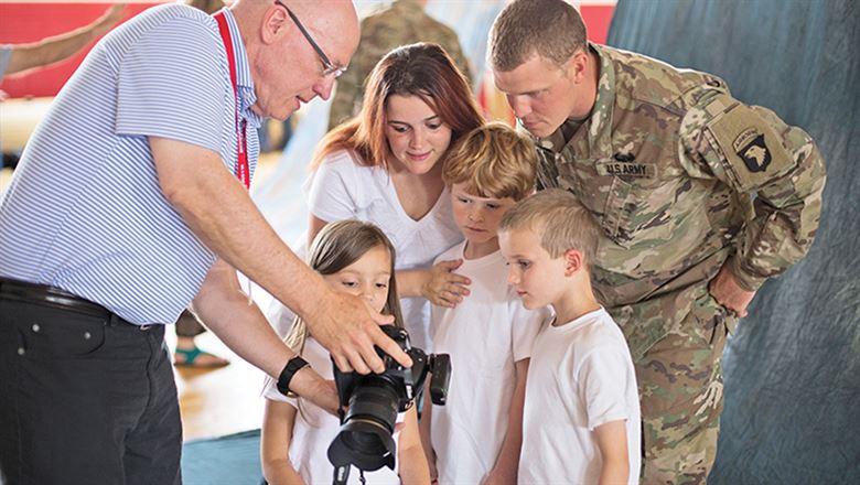 military family at a photographers conference