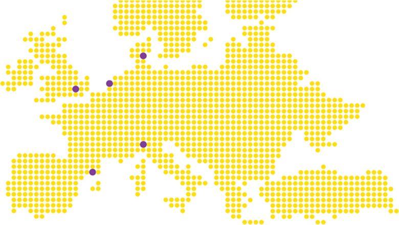 global map made of dots