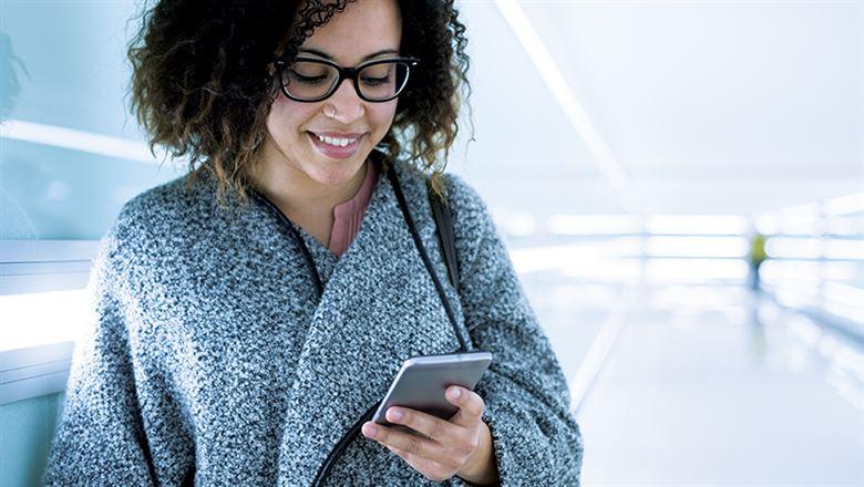 young woman on smartphone
