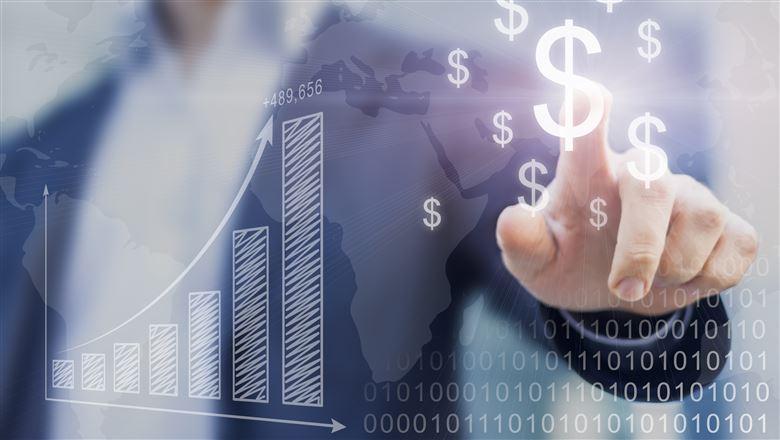 bar graph and dollar signs