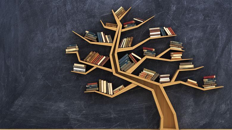 bookshelf in the shape of a tree