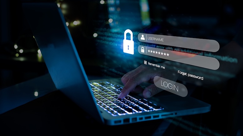 A login screen for a password