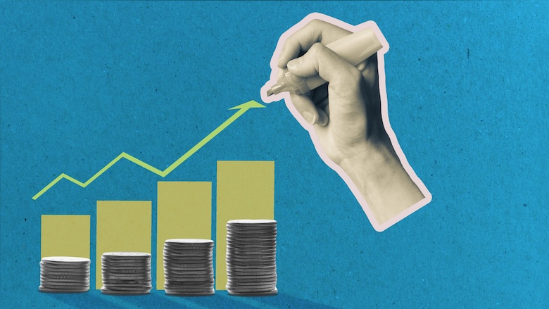 A hand drawing a graph